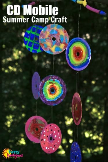 Painted CD Garden Mobile - Great Group Art Project for Kids - Happy ...